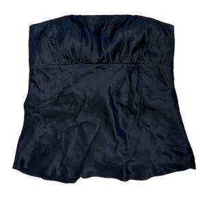 Vintage LOFT Ann Taylor black satin silky tube top. Size 10 (around M-L)